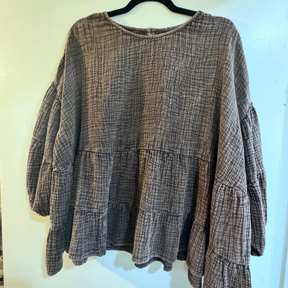 Jaded Gypsy Gauze Brown Top